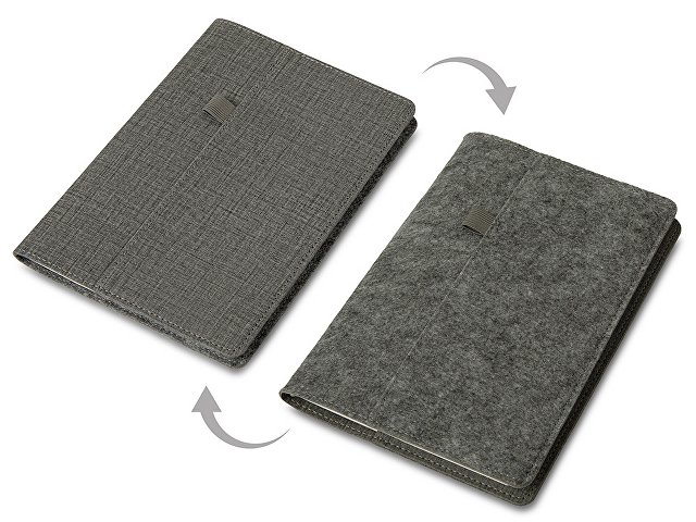 Двустороннее портфолио из рпет-фетра и искусственной кожи "Felt", серый