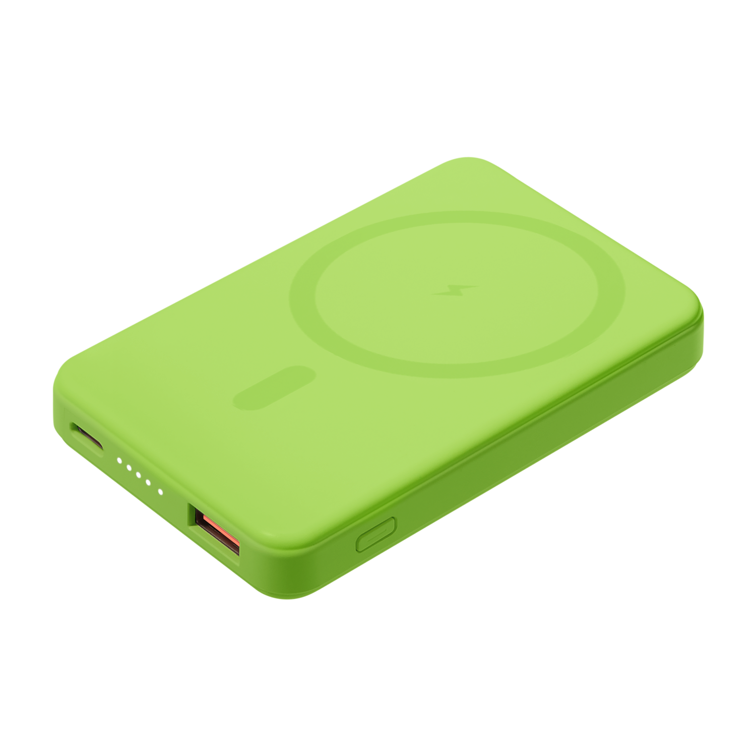 Внешний аккумулятор Ларго PD (Largo PD) 5000mAh с функцией беспроводной зарядки 15W, салатовый для бизнеса