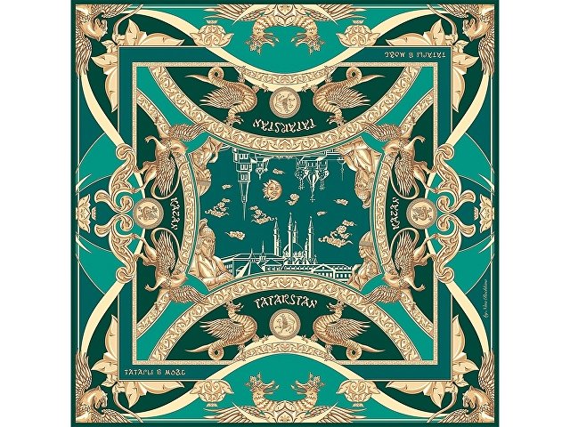 Платок «Казань Драгоценная» изумрудный для бизнеса