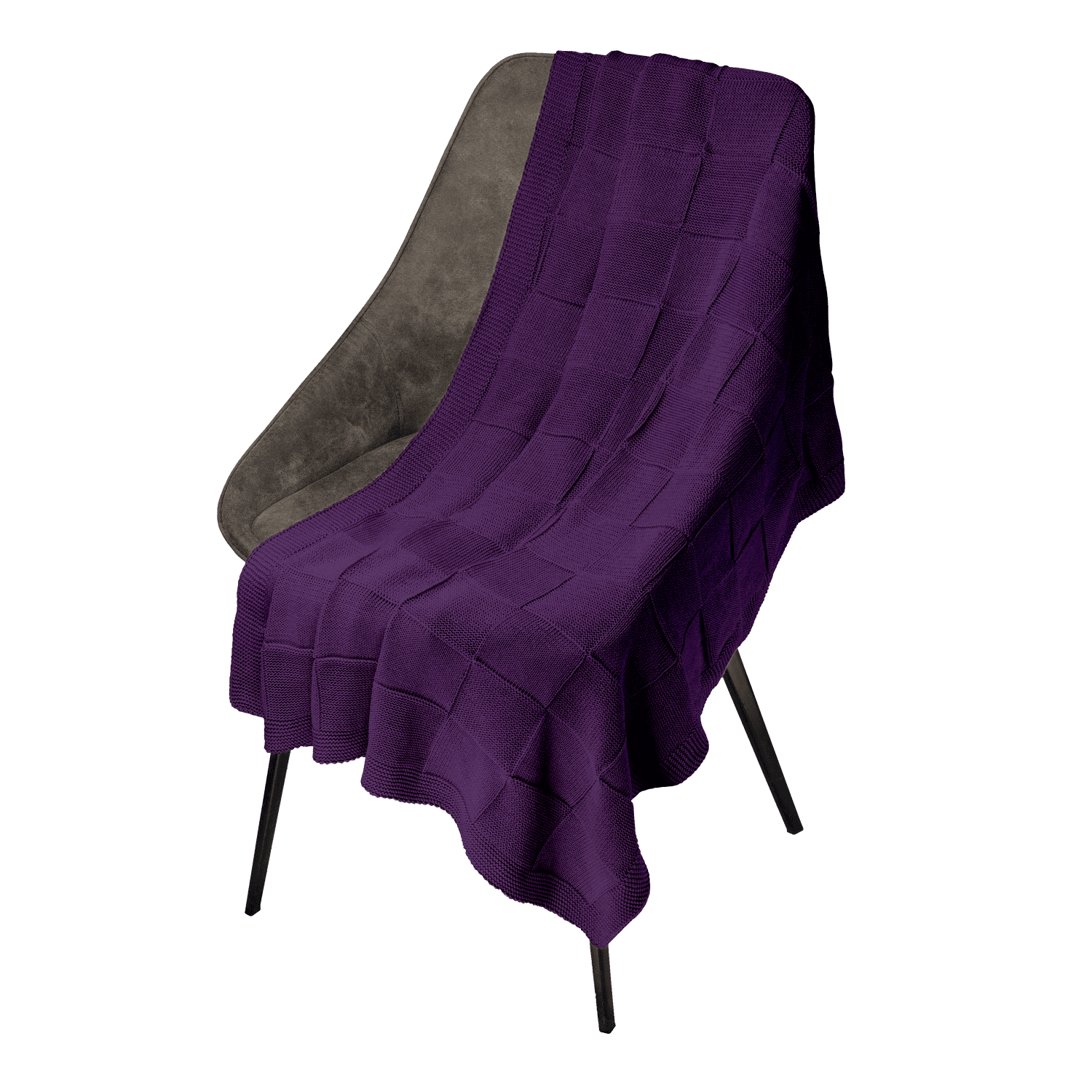 Плед Селла (Cella) вязаный, фиолетовый (без подарочной коробки) для бизнеса