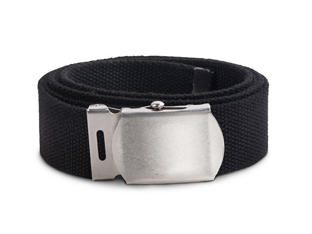 Ремень на пояс Canvas из ткани с металлической пряжкой, черный для бизнеса
