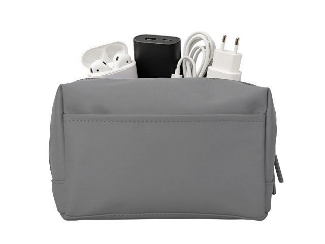 Органайзер для электроники и проводов из искусственной кожи "Sofit", серый