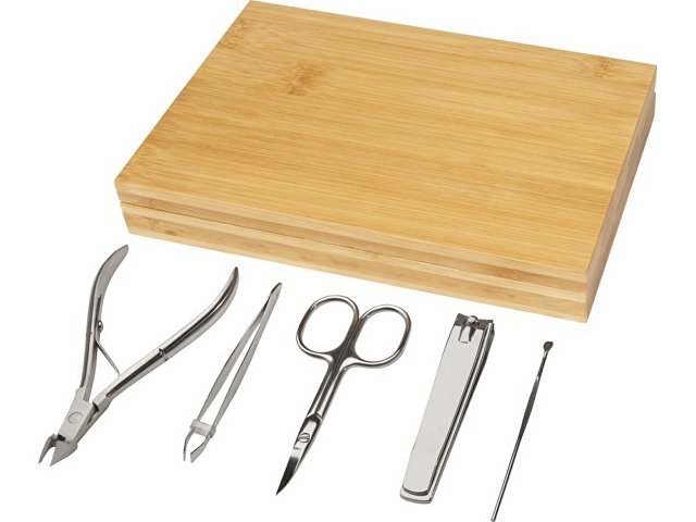 Набор из 5 предметов из бамбука для маникюра Ladia , natural для бизнеса