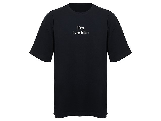 Футболка оверсайз «Vienna» унисекс , черный с нанесением Трафарет Скульптура 2 цвета для бизнеса