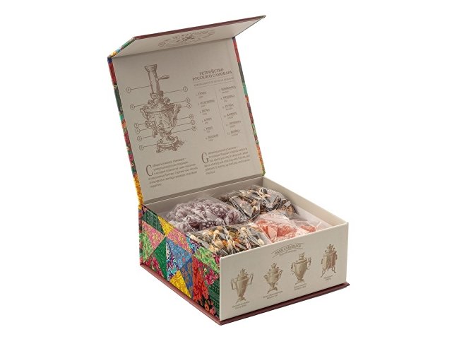 Подарочный набор c купажами чая и сладостями "Весенние птицы" для бизнеса