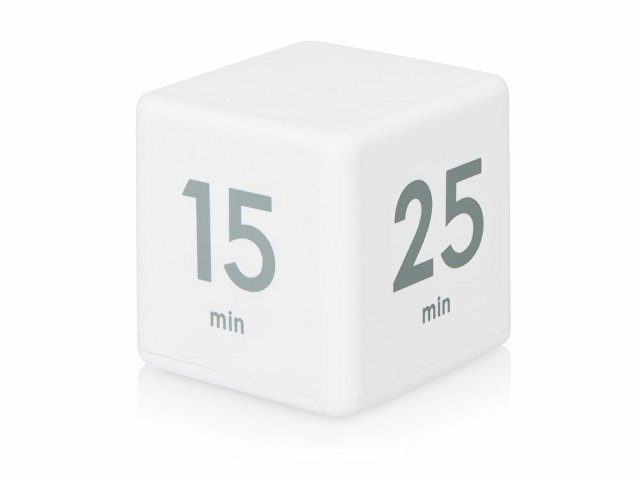 Таймер для тайм-менеджмента "Time Capsule" на 5-15-25-45 минут, софт-тач, белый для бизнеса