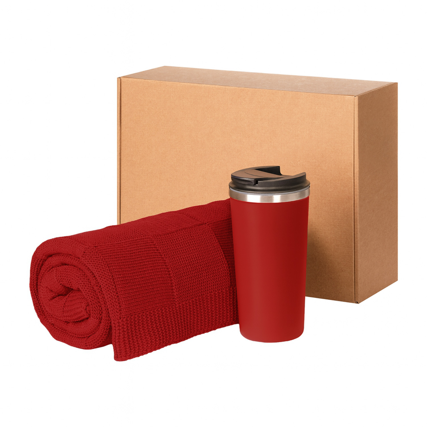 Подарочный набор Палермо, Селла (Palermo, Cella), красный (плед, термокружка) для бизнеса
