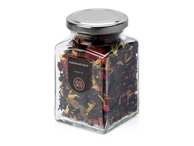 Чай черный, серия "Bouquet", таежный сбор, стеклянная банка для бизнеса