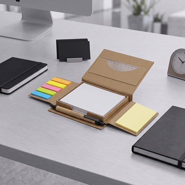 Канцелярский набор для записей "Stick box", натуральный для бизнеса