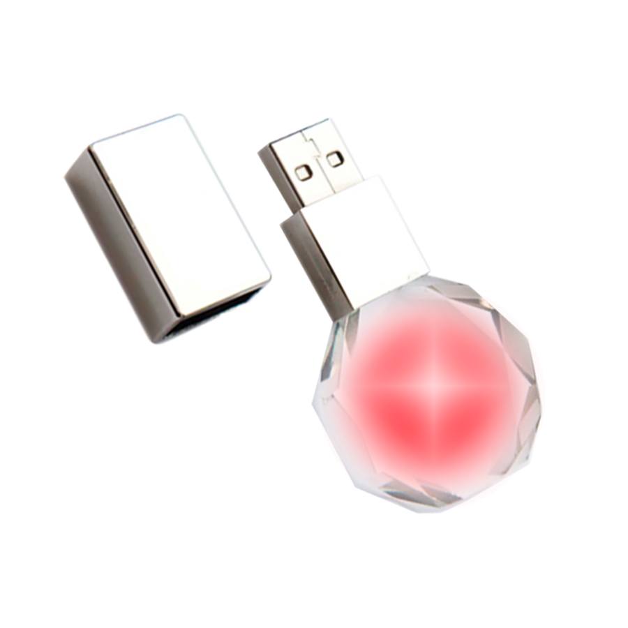 Флешка Diamond 16 Гб, красная подсветка для бизнеса