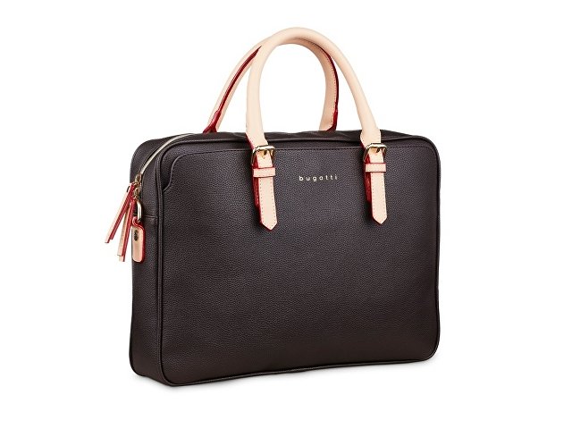Портфель женский BUGATTI ЭЛЛА | ELLA 15'', тёмно-коричневый, полиуретан, 38х6х27,5 см для бизнеса