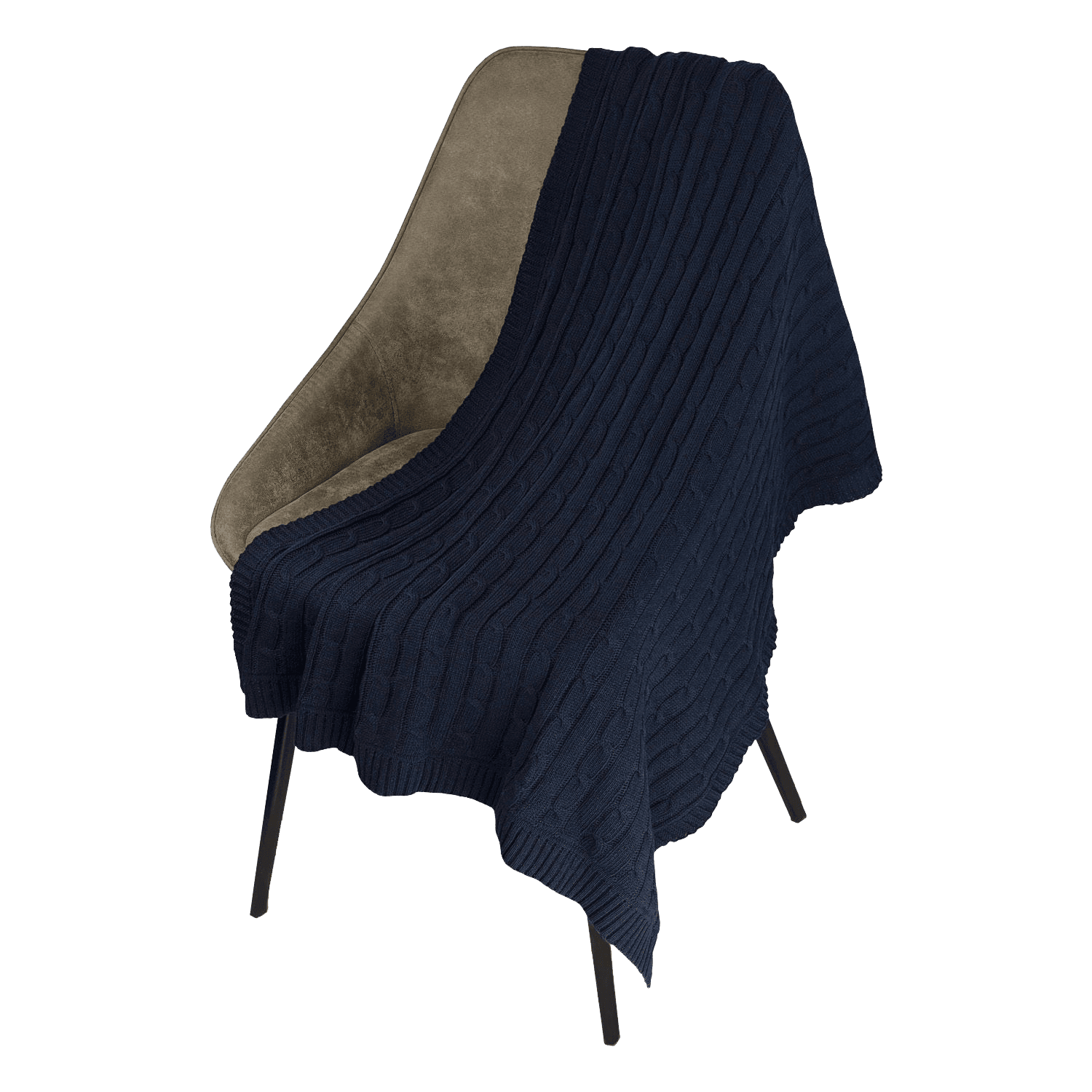 Плед Фадо (Fado) вязаный, синий (без подарочной коробки) для бизнеса