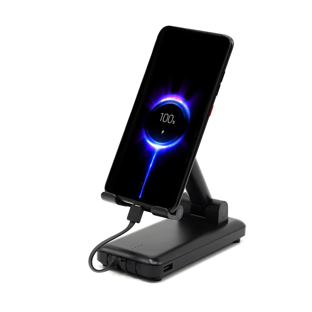 Внешний аккумулятор c подставкой для телефона Hold-Pro 10000mAh, черный для бизнеса