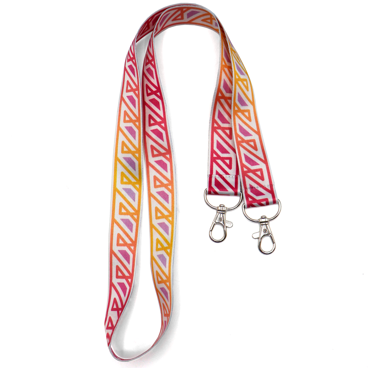 Ланъярд полноцветный Эл с двумя карабинами, 15 мм для бизнеса