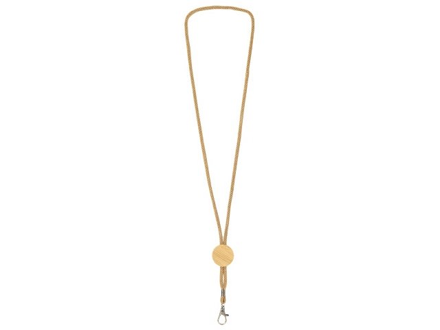 Ланъярд из бумаги с бамбуковой плашкой "Franklinia", натуральный