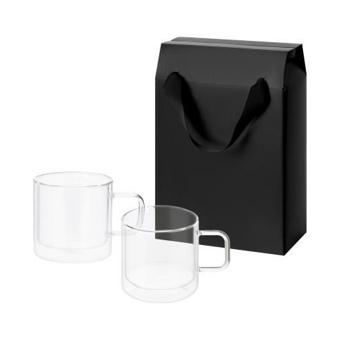 Подарочный набор 2 стеклянные кружки Luna в коробке-пакете