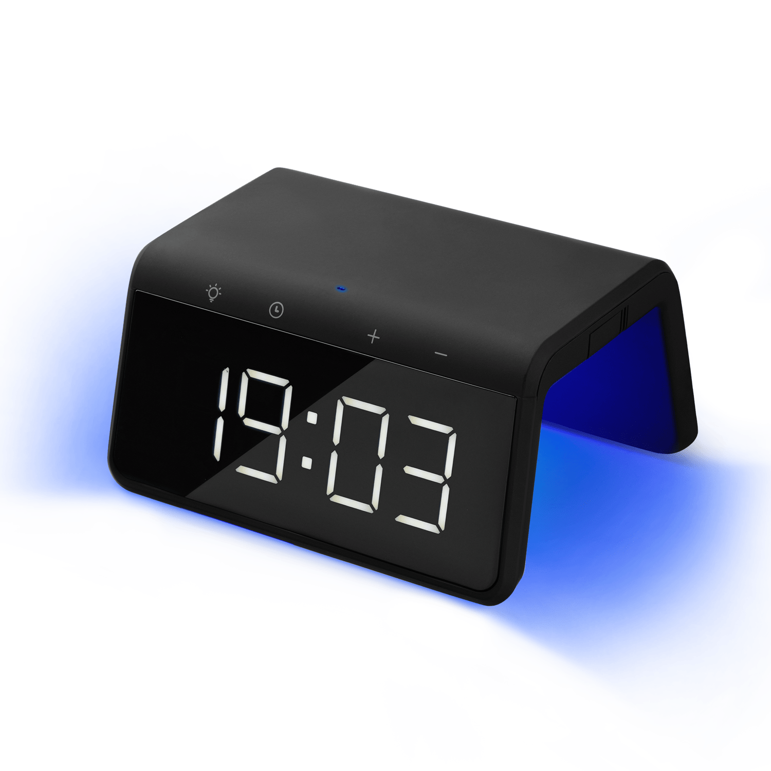 Зарядная станция с часами 15W Флейм (Flame), черная для бизнеса