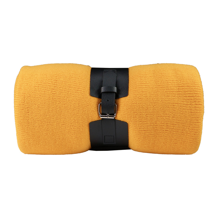 Плед  "Belt"; белый; 130 х 180 см; 100% акрил, с поясом для бизнеса