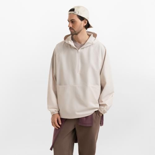 Ветровка (анорак) оверсайз унисекс RISSMAN, бежевая