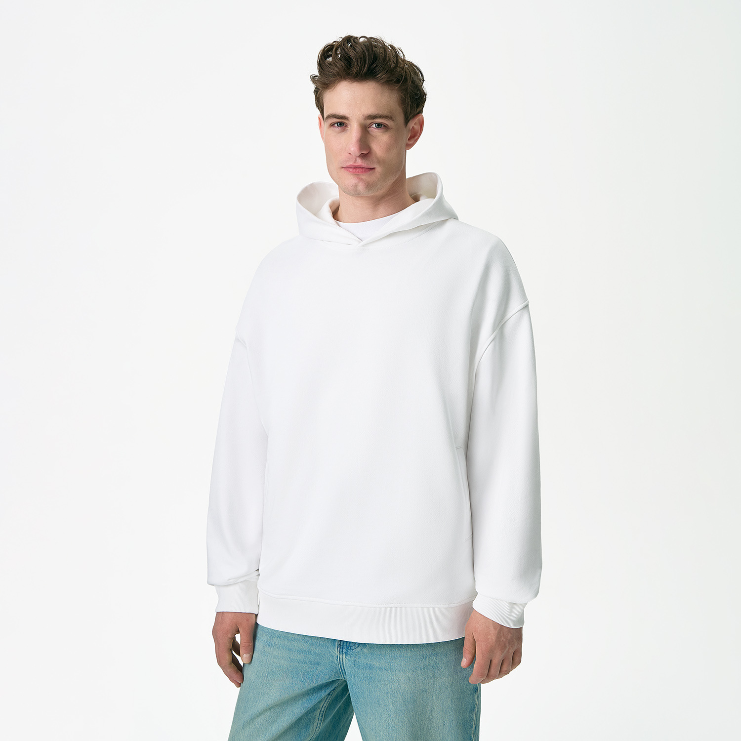 Худи оверсайз унисекс Фьюжн (Fusion), белый, размер 3XL/4XL для бизнеса