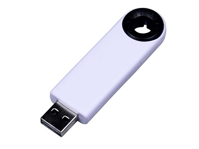 USB-флешка промо на 64 ГБ прямоугольной формы, выдвижной механизм, черный для бизнеса