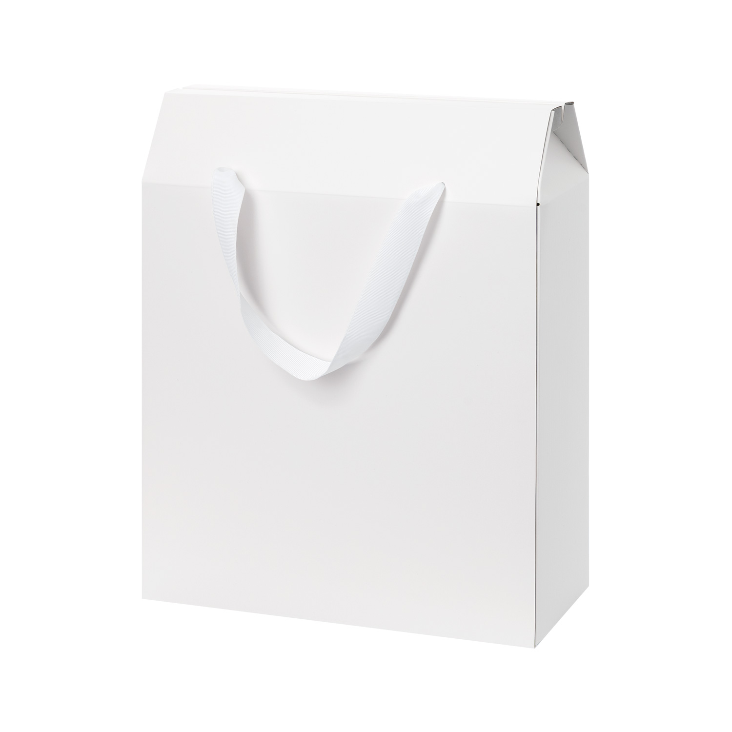 Подарочная коробка-пакет универсальная большая, белая для бизнеса