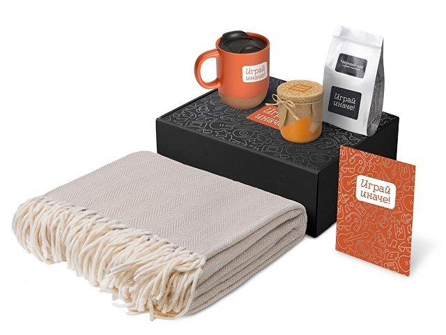 Подарочный набор «Re:y. Nest» с пледом, кружкой и вареньем для бизнеса