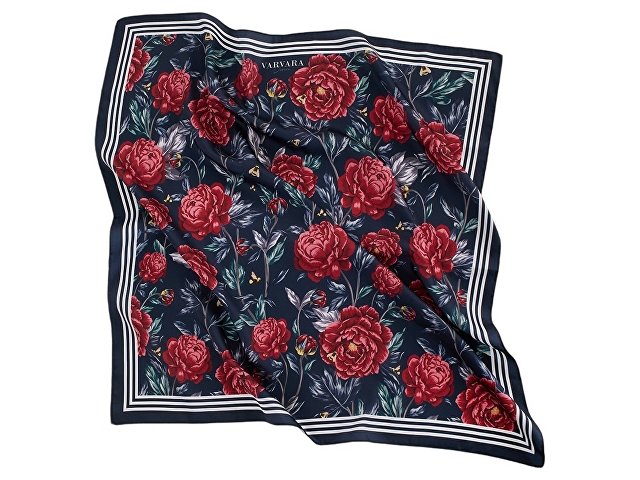 Платок «Русские сезоны» темно-синий. Varvara для бизнеса