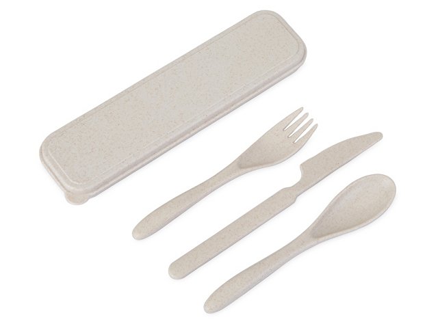 Набор столовых приборов Ron из бамбукового волокна, бежевый для бизнеса