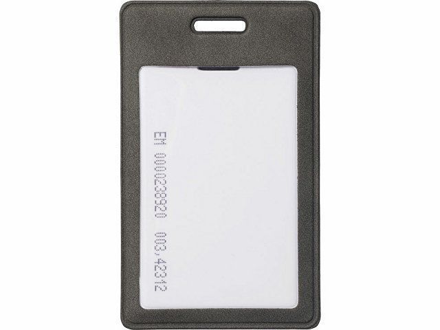 Вертикальный чехол для пропуска из экокожи "Alicante", темно-серый