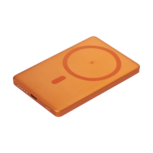 Внешний аккумулятор Atlantis PD 5000mAh с функцией беспроводной зарядки 15W, оранжевый