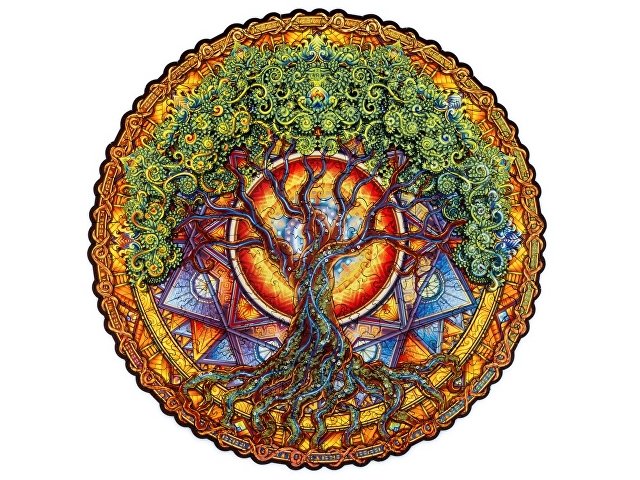 Деревянный пазл мандала "Дерево жизни" для бизнеса