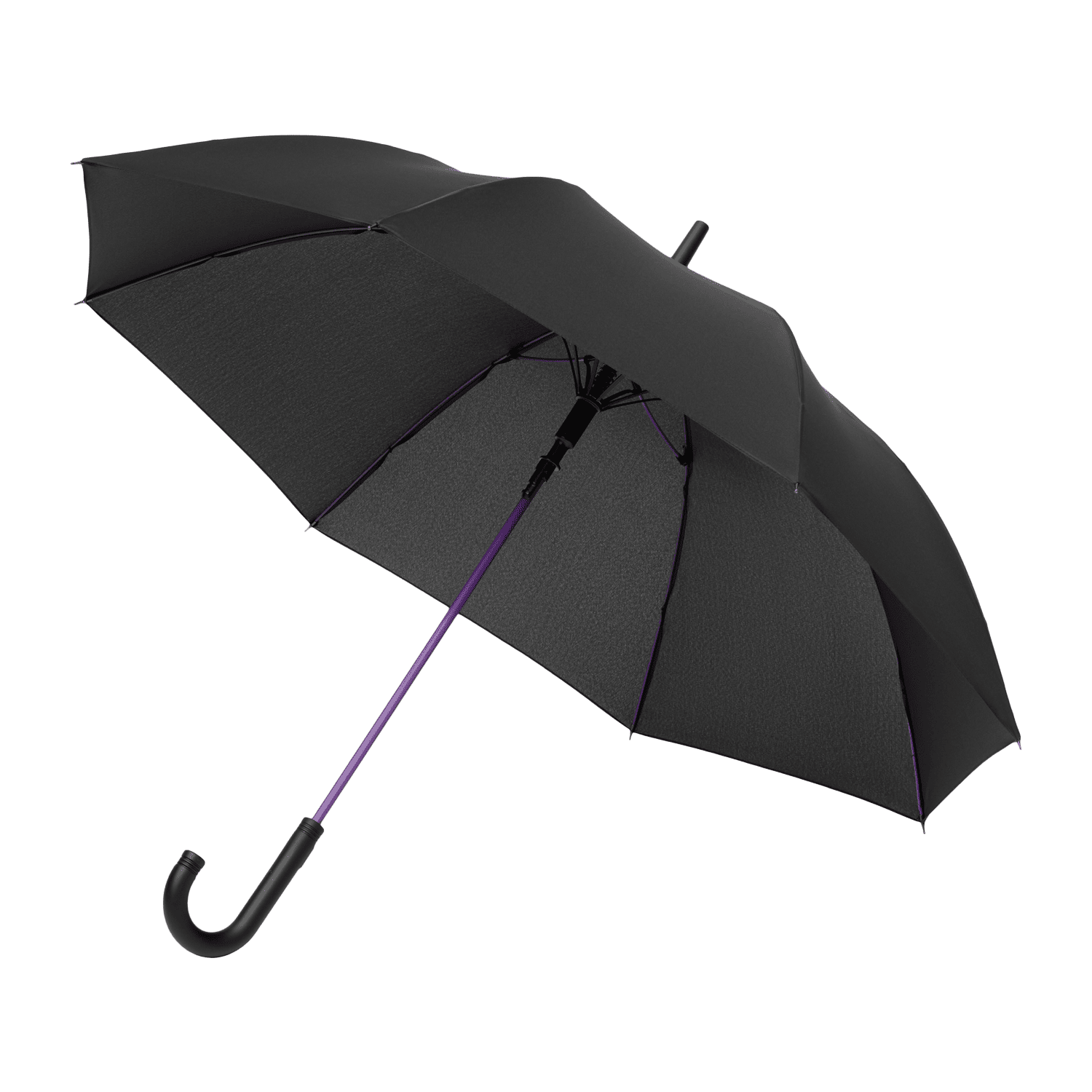 Зонт-трость Квантум (Quantum), черный/фиолетовый для бизнеса