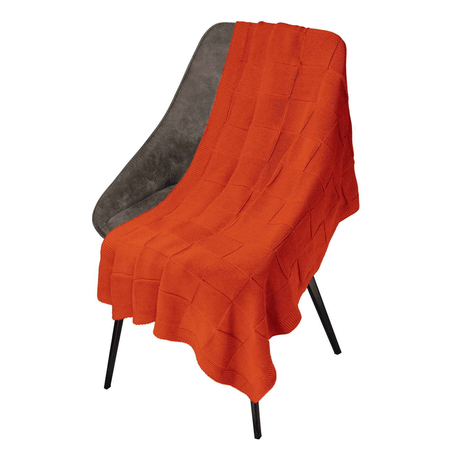 Плед Селла (Cella) вязаный, оранжевый (без подарочной коробки) для бизнеса