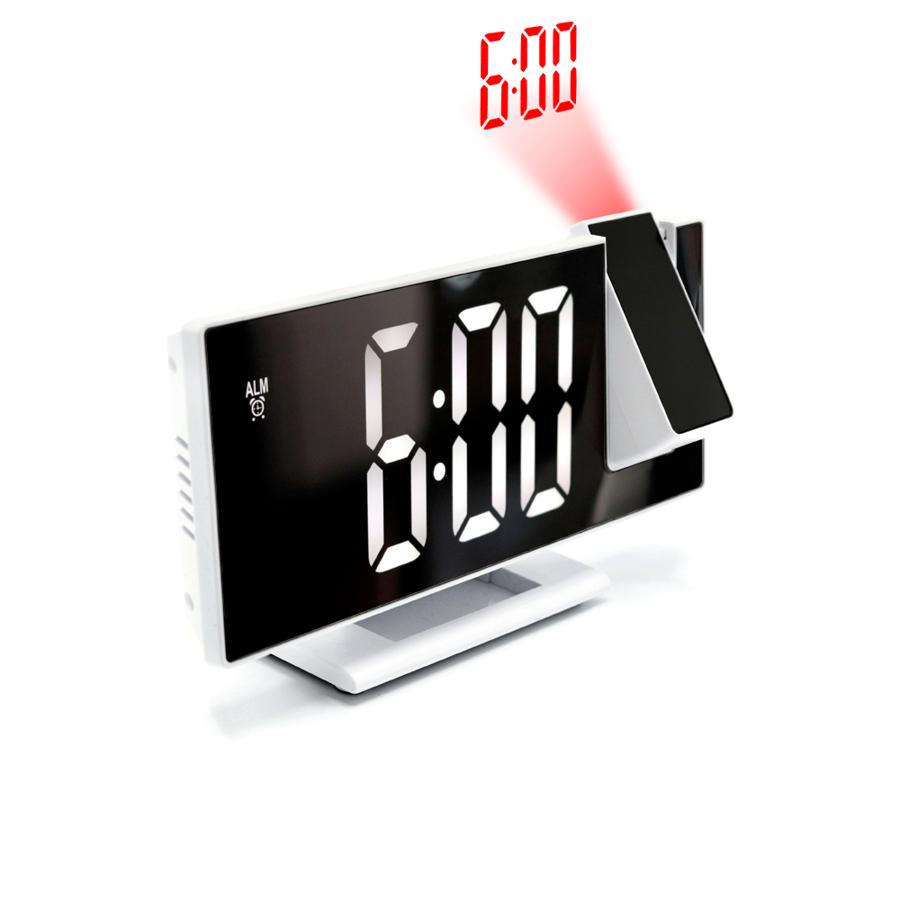 Часы-метеостанция Omix с проективным циферблатом, белые для бизнеса