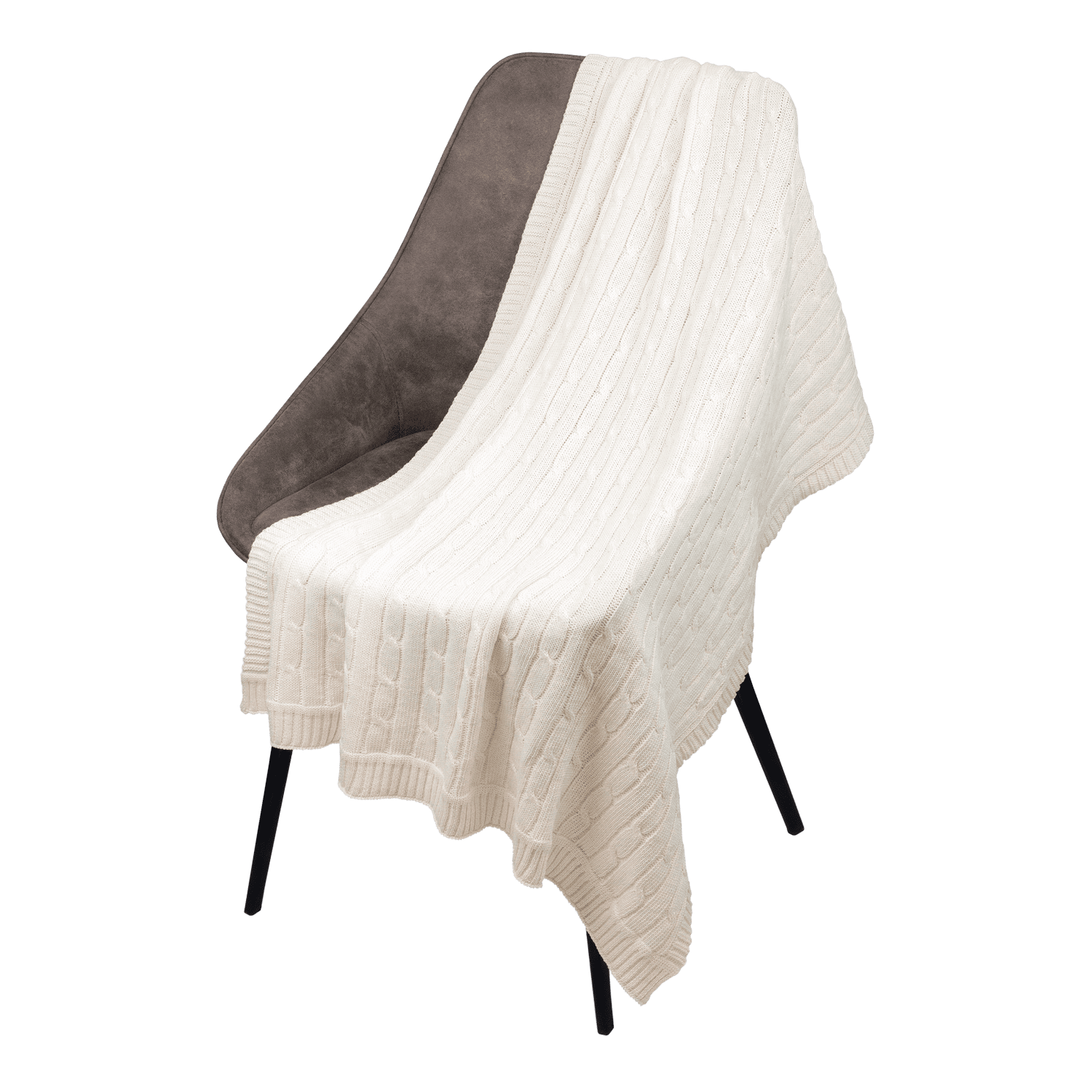 Плед Фадо (Fado) вязаный, бежевый (без подарочной коробки) для бизнеса