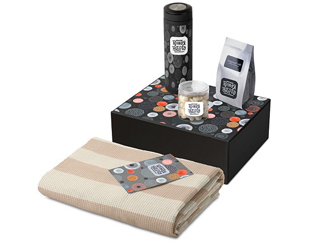 Подарочный набор «Re:y. Warm» с пледом, термосом и чаем для бизнеса