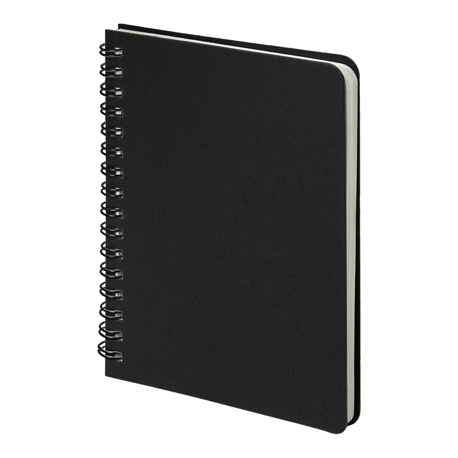 Блокнот на двойной пружине HELIX MINI, 105 х 150  мм, черный, блок в клетку для бизнеса