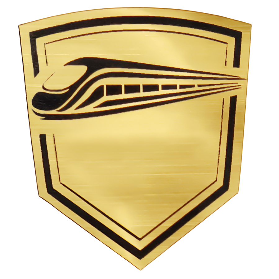 Шильд-наклейка поезд, серебро для бизнеса