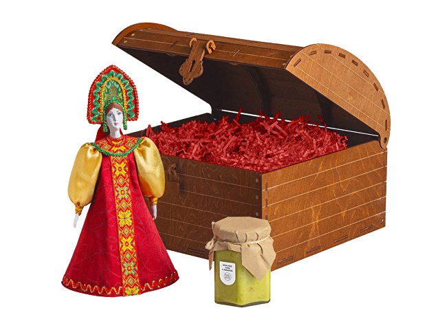 Подарочный набор: кукла фарфоровая, крем-мёд с лаймом и имбирем для бизнеса