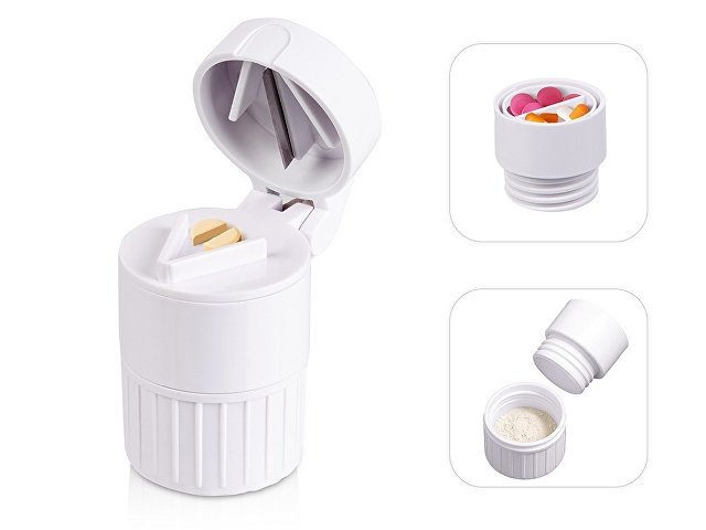 Футляр для мелочей с измельчителем "Avicenna", белый для бизнеса