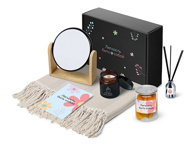 Подарочный набор «Re:f. Shelter»  с пледом, зеркалом, свечой и диффузором