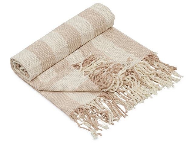 Плед Reglet, 130x150 см ( с учетом бахромы) 100% хлопок, бежевый