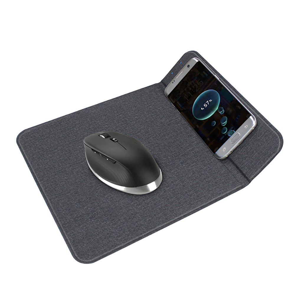 Коврик для мышки с беспроводной зарядкой Gratto, черный для бизнеса