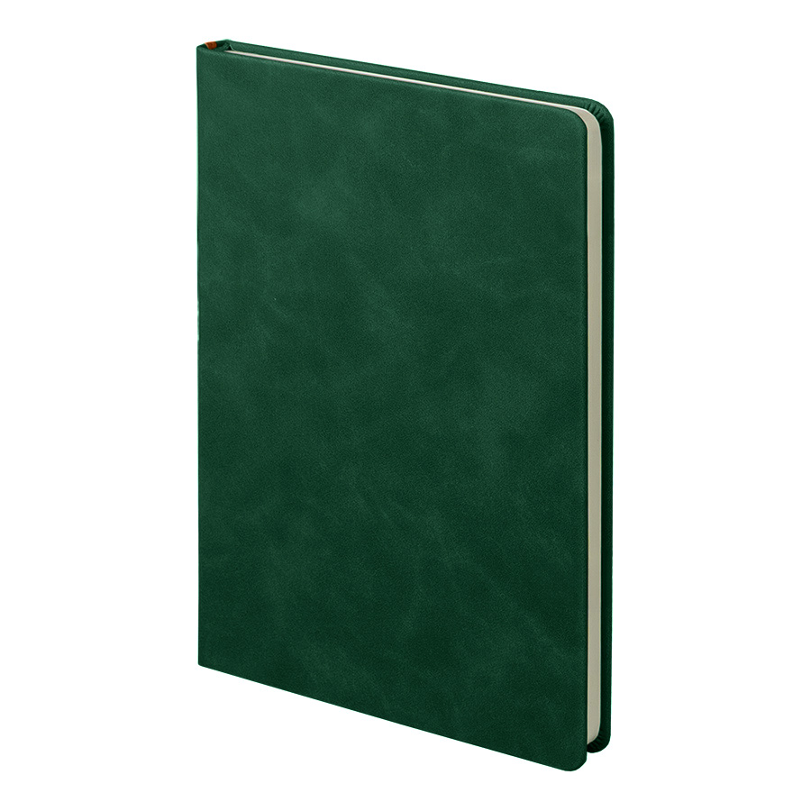 Ежедневник недатированный Muse, зеленый, А5, с декоративной коричневой полосой, блок в линейку для бизнеса