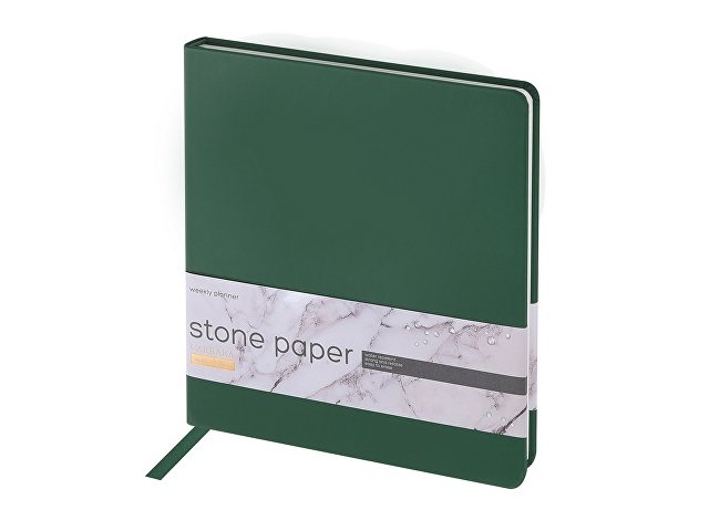 Еженедельник с каменной бумагой А5+ "Carrara", зеленый