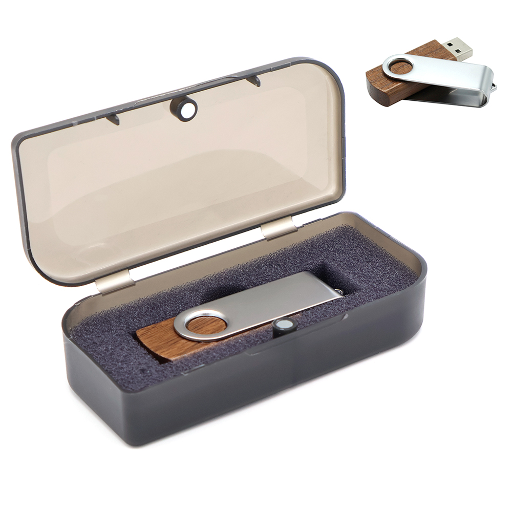 Флешка Twist wood 16 Гб в футляре, wooden color для бизнеса