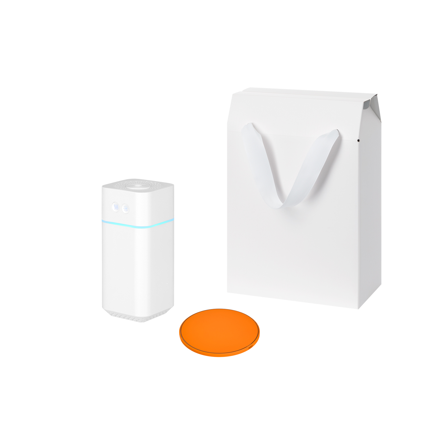 Подарочный набор Клауд НЕО, Аурис (Cloud NEO, Auris), оранжевый (увлажнитель воздуха, зарядное устройство) для бизнеса