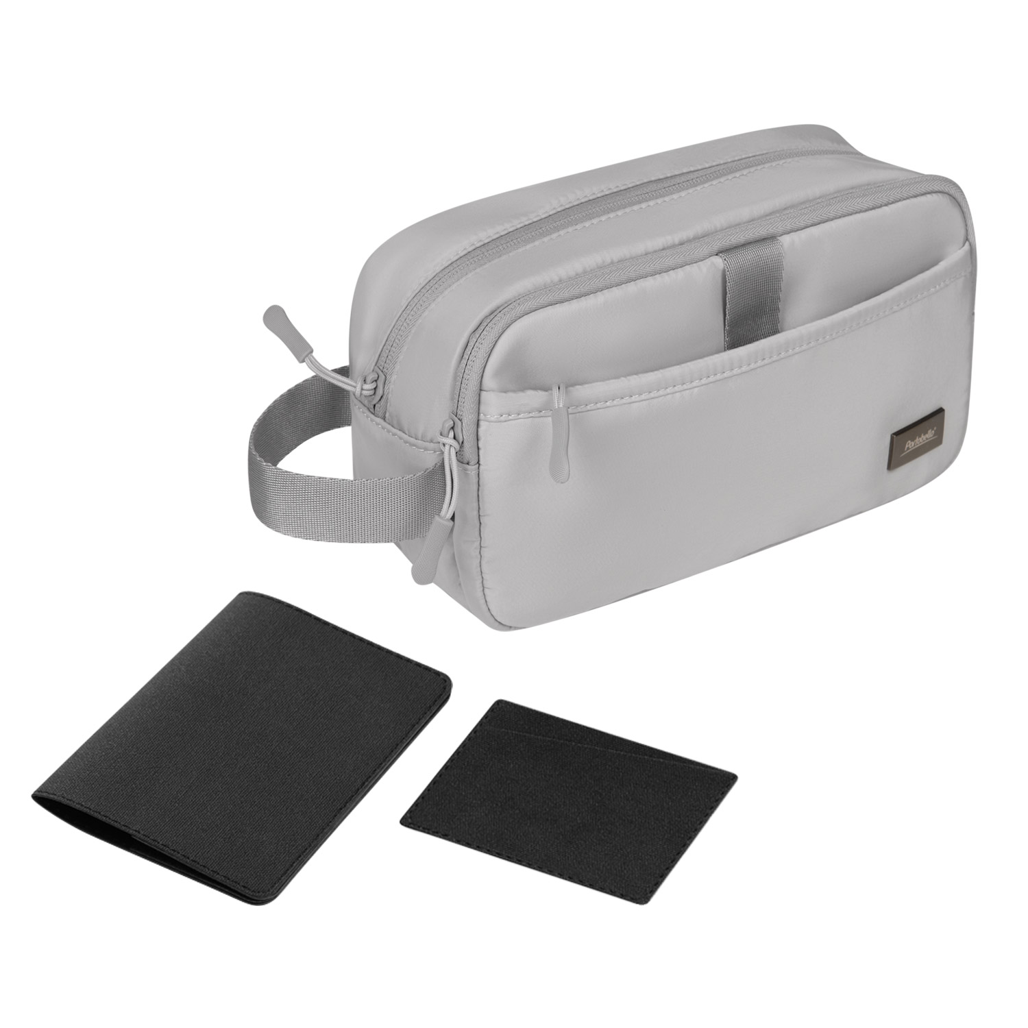 Подарочный набор Бостон (Boston), серый (обложка на паспорт, картхолдер, дорожная косметичка) для бизнеса