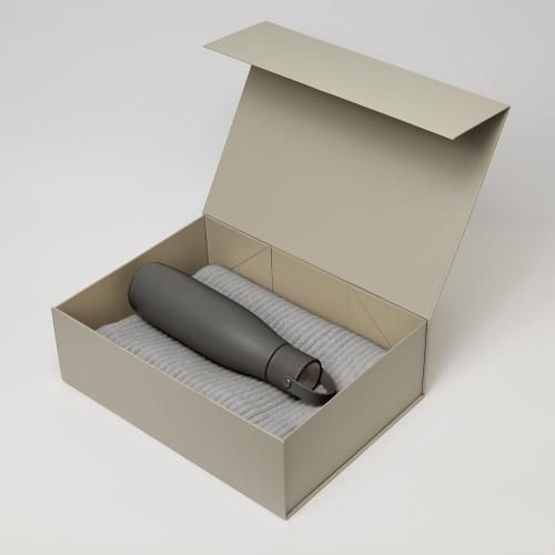 Подарочный набор Bosca, Forges, серый (термобутылка, шарф)